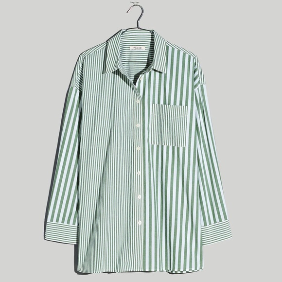 Madewell Tops - Madewell Multi Stripe Oversized Button Down Shirt Size S